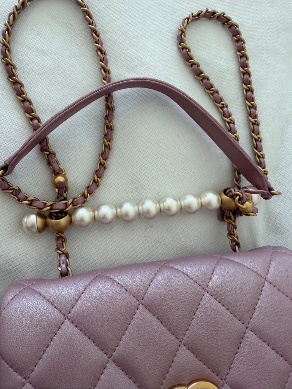 CHANEL Quilted Mini Flap Bag in Dusty Lavender with Gold Hardware - Picture 2 of 15